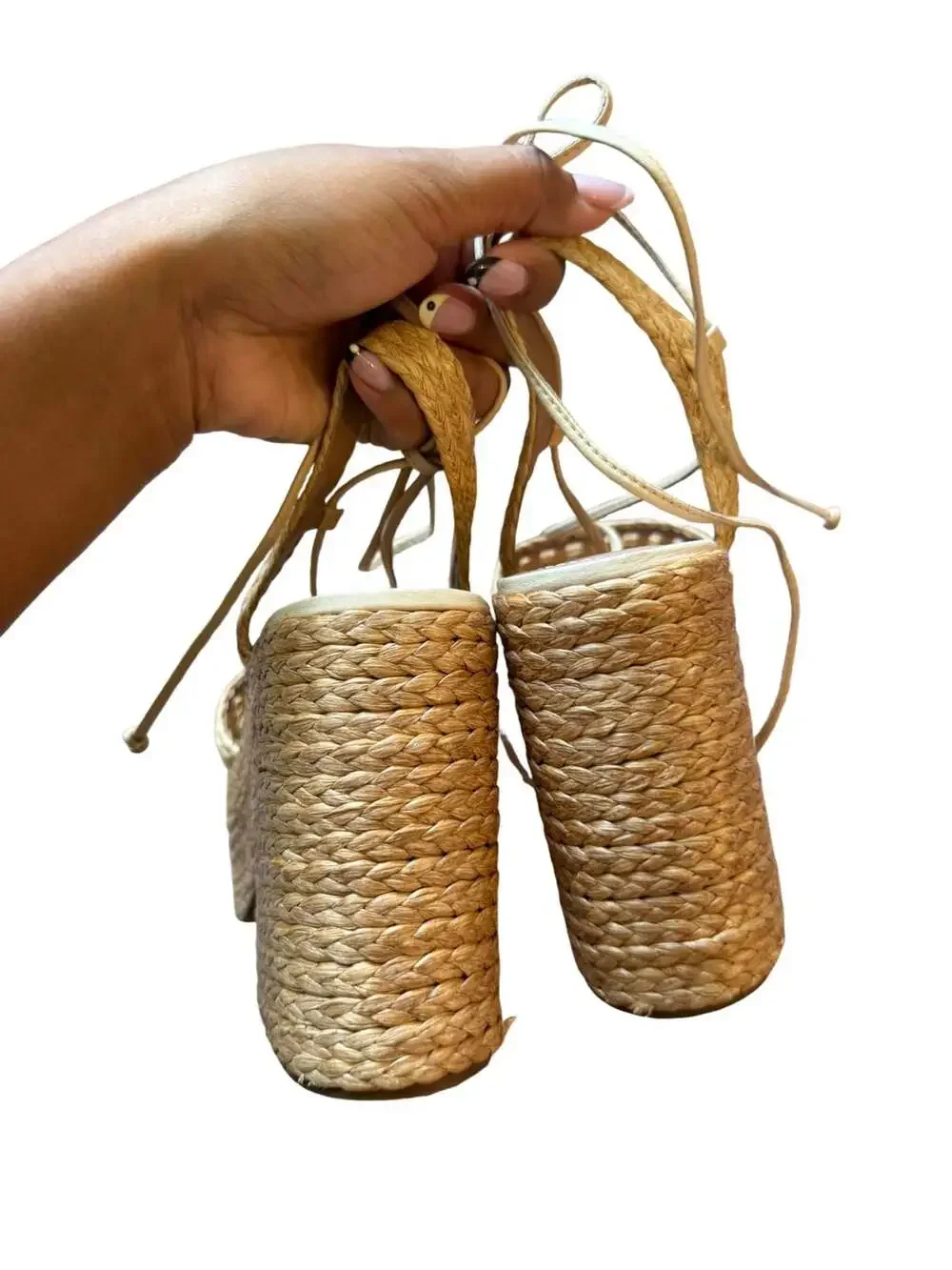 Vicenza Melissa Woven Platform Sandals in Boho Beige